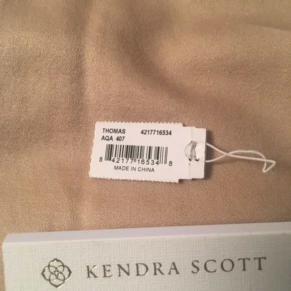 Kendra Scott Thomas Aqua Blue Drop Earrings - Picture 2 of 5